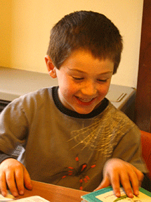 excited bday boy